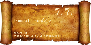 Temmel Teréz névjegykártya